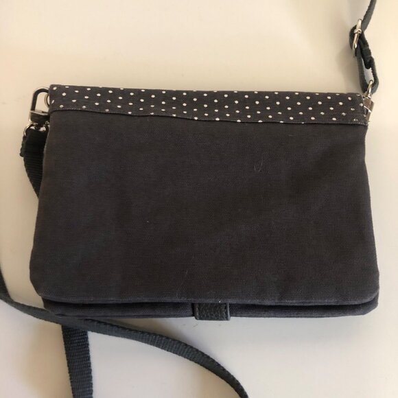 Thirty One Gray Polka Dot Crossbody Purse Adjustable Removable Strap - Picture 3 of 8